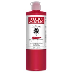 Da Vinci Fluid Acrylics - Quinacridone Crimson, 16 oz bottle