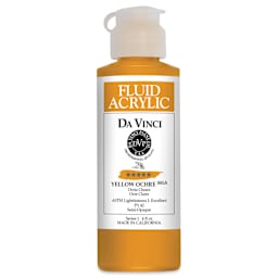 Da Vinci Fluid Acrylics - Yellow Ochre, 4 oz bottle