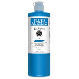 Da Vinci Fluid Acrylics - Cerulean Blue Hue, 16 oz bottle
