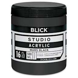 Blick Studio Acrylics - Mars Black, 16 oz jar