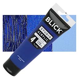 Blick Studio Acrylic Paint - Ultramarine Blue, 4 oz tube and swatch