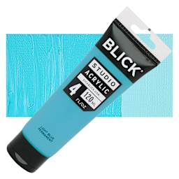 Blick Studio Acrylic Paint - Light Blue Permanent, 4 oz tube and swatch