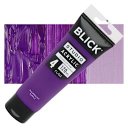 Blick Studio Acrylic Paint - Fluorescent Purple, 4 oz tube and swatch