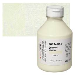 Tri-Art Art Noise Permanent Acrylic Gouache - Ivory, 500 ml, Bottle and swatch