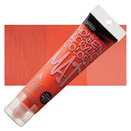 Holbein Mat Acrylic - Vermilion Hue, 110 ml tube and swatch