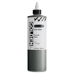Golden High Flow Acrylics - Mars Black, 16 oz bottle