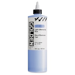 Golden High Flow Acrylics - Light Ultramarine Blue, 16 oz bottle