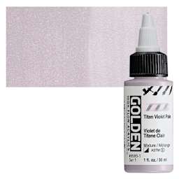 Golden High Flow Acrylic Paint - Titan Violet Pale, 1 oz bottle and swatch