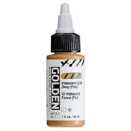 Golden High Flow Acrylics - Iridescent Gold Deep (Fine), 1 oz bottle