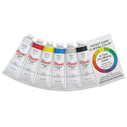 Utrecht Artists' Acrylic Paints - Set of 6, Color Theory, 59 ml, with pocket color guide
