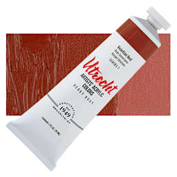 Utrecht Artists' Acrylic Paint - Venetian Red, 2 oz tube and swatch