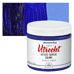 Utrecht Artists' Acrylic Paint - Ultramarine Blue, Pint and swatch