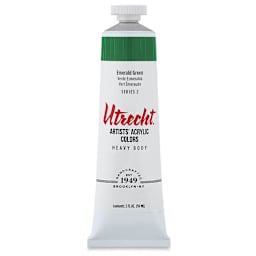 Utrecht Artists' Acrylic Paint - Emerald Green, 2 oz tube