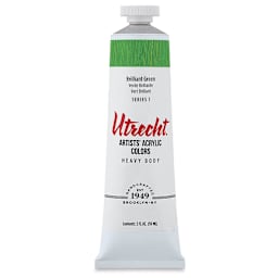 Utrecht Artists' Acrylic Paint - Brilliant Green, 2 oz tube