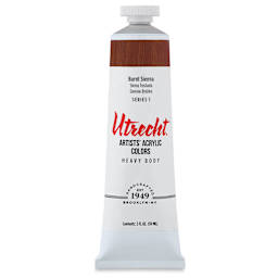 Utrecht Artists' Acrylic Paint - Burnt Sienna, 2 oz tube