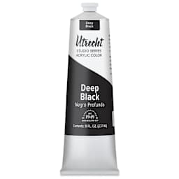 Utrecht Studio Series Acrylic Paint - Deep Black, 237 ml tube