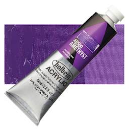 Holbein Heavy Body Artist Acrylic Paint - Amethyst, 60 ml tube and swatch
