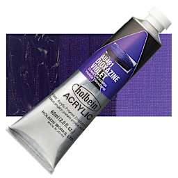 Holbein Heavy Body Artist Acrylic Paint - Dioxazine Violet, 60 ml tube and swatch