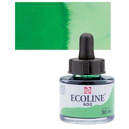 Ecoline Liquid Watercolor with Dropper - Green, 30 ml jar and swatch
