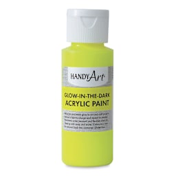Handy Art Glow in the Dark Paint - front of Yellow 2oz bottle