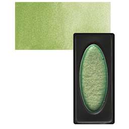 Richeson Collegiate Semi-Moist Metallic Watercolor - Green and swatch