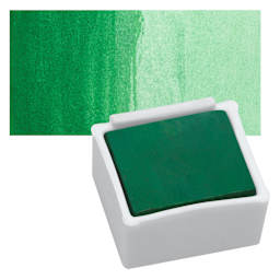 Derwent Inktense Paint Pan - Hooker's Green pan and swatch