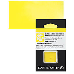 Daniel Smith Extra Fine Watercolor Half Pan - Cadmium Yellow Medium Hue and swatch