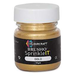 Brusho SprinkleIt - Front of Jar of Gold