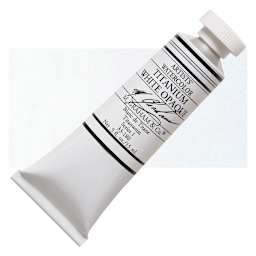 M. Graham Artists' Watercolor - Titanium White Opaque, 15 ml tube and swatch