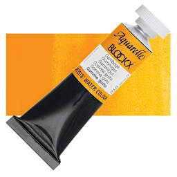 Blockx Artists' Watercolor - Gamboge, 15 ml tube and swatch
