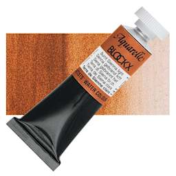 Blockx Artists' Watercolor - Burnt Sienna Light, 15 ml tube and swatch