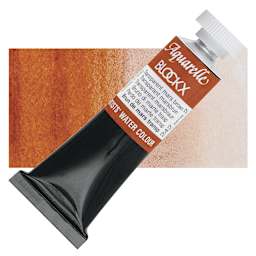 Blockx Artists' Watercolor - Transparent Mars Brown, 15 ml Tube and swatch