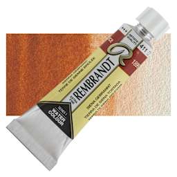 Rembrandt Artist Watercolor - Burnt Sienna, 10 ml tube and swatch