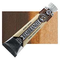 Rembrandt Artist Watercolor - Burnt Umber, 20 ml tube and swatch