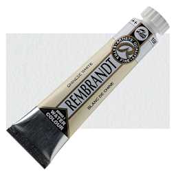 Rembrandt Artist Watercolor - Chinese White, 20 ml tube and swatch