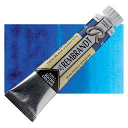 Rembrandt Artist Watercolor - Phthalo Blue Green, 20 ml tube and swatch