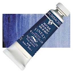 Grumbacher Finest Artists' Watercolor - Delft Blue, 14 ml tube and swatch