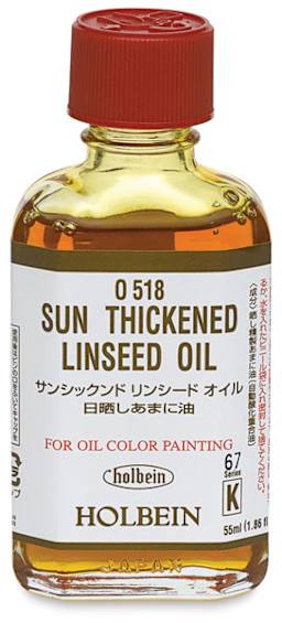 Holbein Sun-Thickened Linseed Oil - Front of 55 ml bottle
