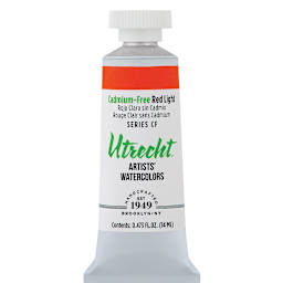 Utrecht Artists' Watercolor Paint - Cadmium-Free Red Light, 14 ml, Tube (Front)