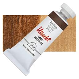 Utrecht Artists' Watercolor Paint - Burnt Umber, 14 ml tube and swatch