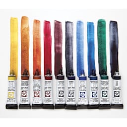 Daniel Smith Extra Fine Watercolor - Set of 10, Michael Solovyev Master Artist, 5 ml Tubes, tubes with swatches