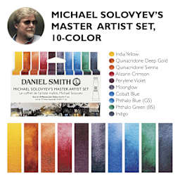 Daniel Smith Extra Fine Watercolor - Set of 10, Michael Solovyev Master Artist, 5 ml Tubes, color chart
