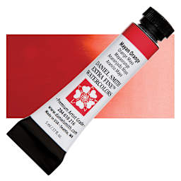 Daniel Smith Extra Fine Watercolor - Mayan Orange, 5 ml, Tube and swatch