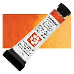 Daniel Smith Extra Fine Watercolor - Aussie Red-Gold, 5 ml, Tube and swatch