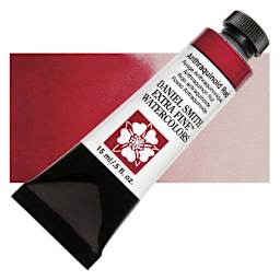 Daniel Smith Extra Fine Watercolor - Anthrquinoid Red, 15 ml Tube and swatch