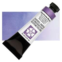 Daniel Smith Luminescent Watercolor - Duochrome Mauve, 15 ml, Tube and swatch