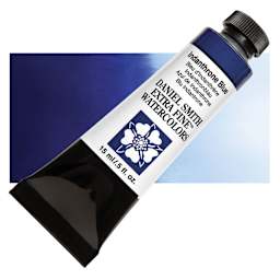 Daniel Smith Extra Fine Watercolor - Indanthrone Blue, 15 ml Tube and swatch