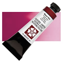Daniel Smith Extra Fine Watercolor - Mayan Red, 15 ml Tube and swatch