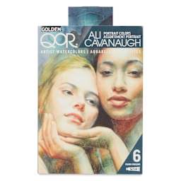 QoR Modern Watercolors - Set of 6, Ali Cavanaugh Portrait Colors, 5 ml Tubes, front of packaging