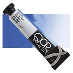 QoR Modern Watercolor - Cobalt Blue, 11 ml tube and swatch